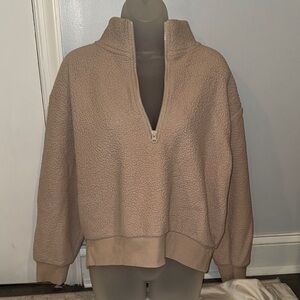 GAP Tan Quarter-Zip Cowl Sweater